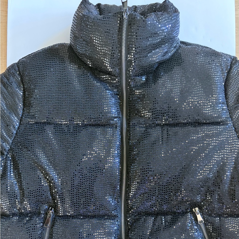 Baccini Black Sequin Puffer Jacket - image 1